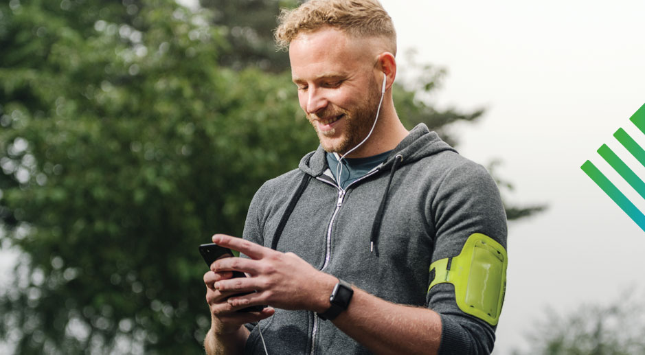 Man looking at mobile phone