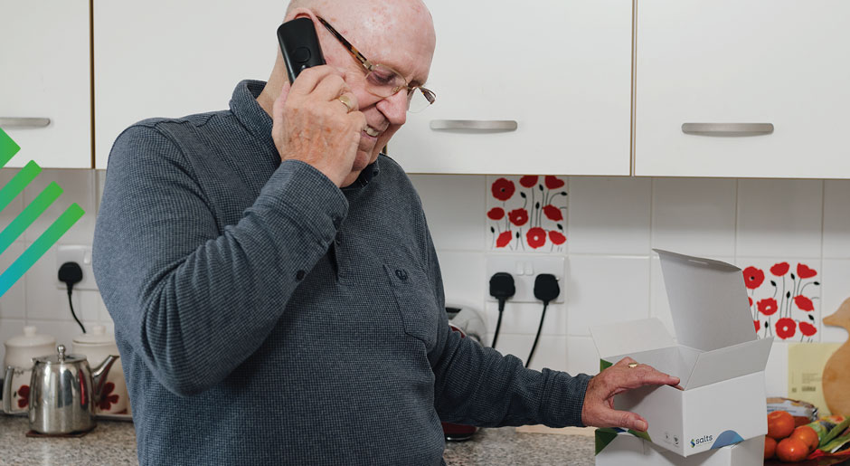 Man looking at mobile phone